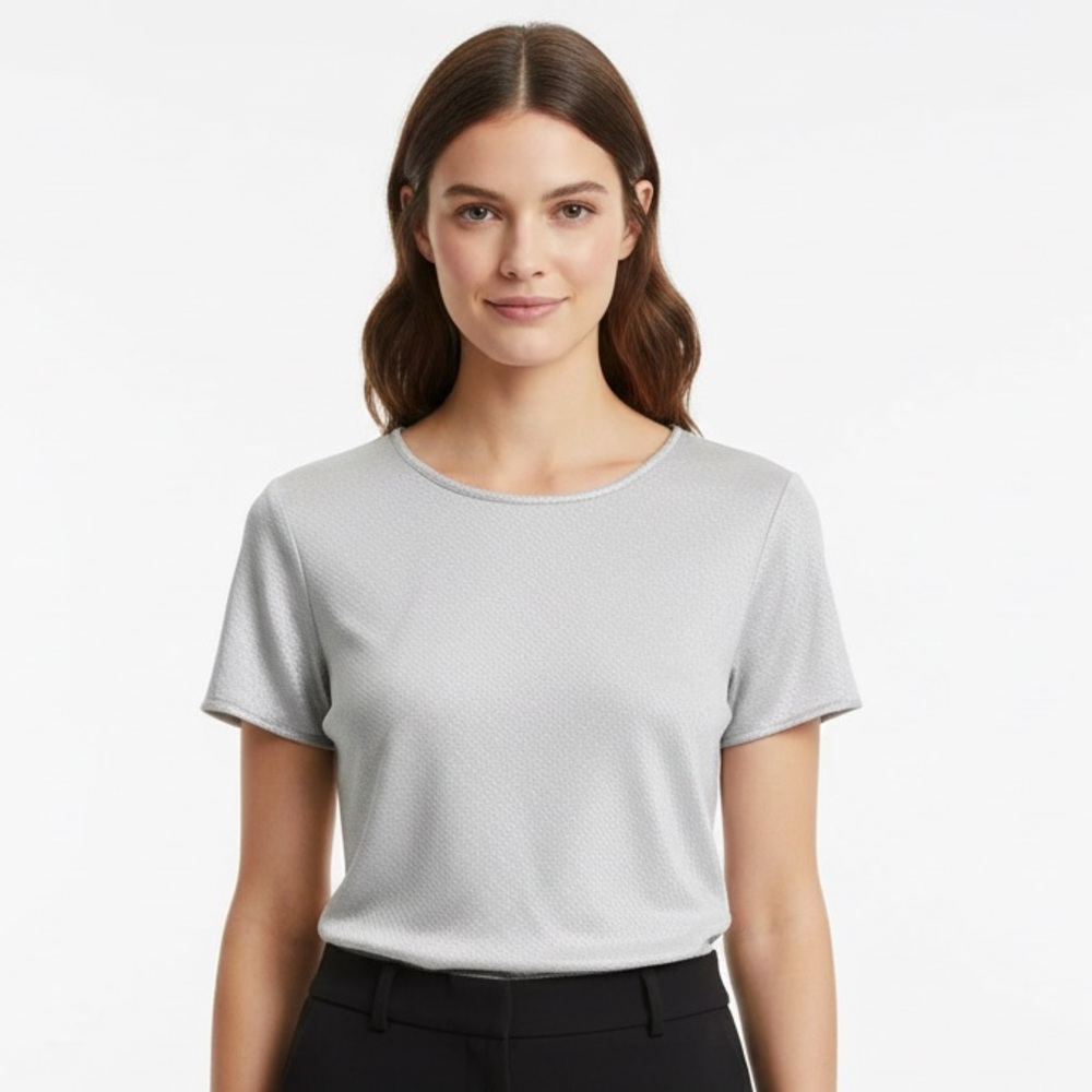 Express Metallic Gray Short Sleeve Tee